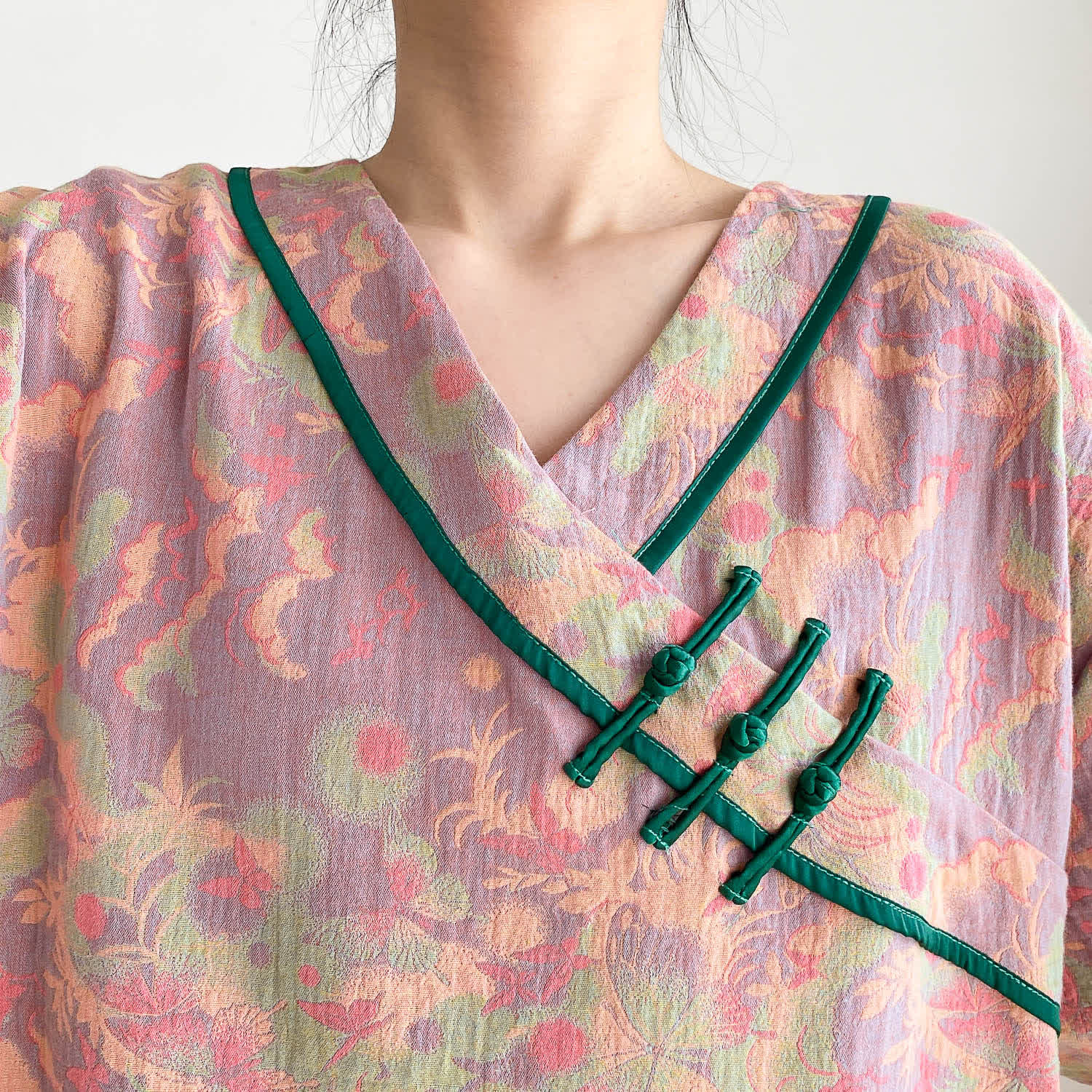Plus-size Bright Cotton Gauze Pajama Set - image 9