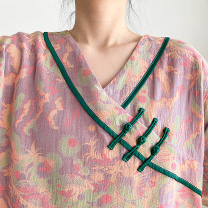 Plus-size Bright Cotton Gauze Pajama Set - image 9