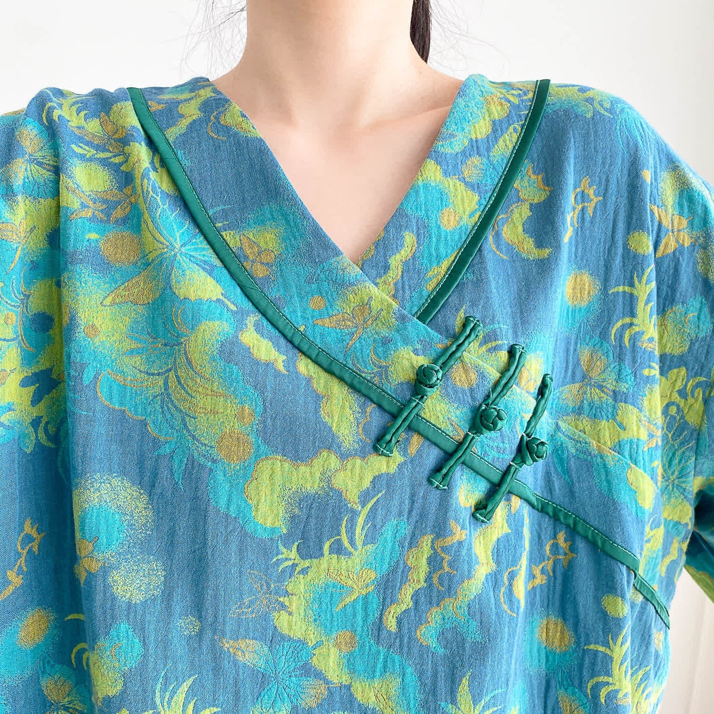 Plus-size Bright Cotton Gauze Pajama Set - image 2