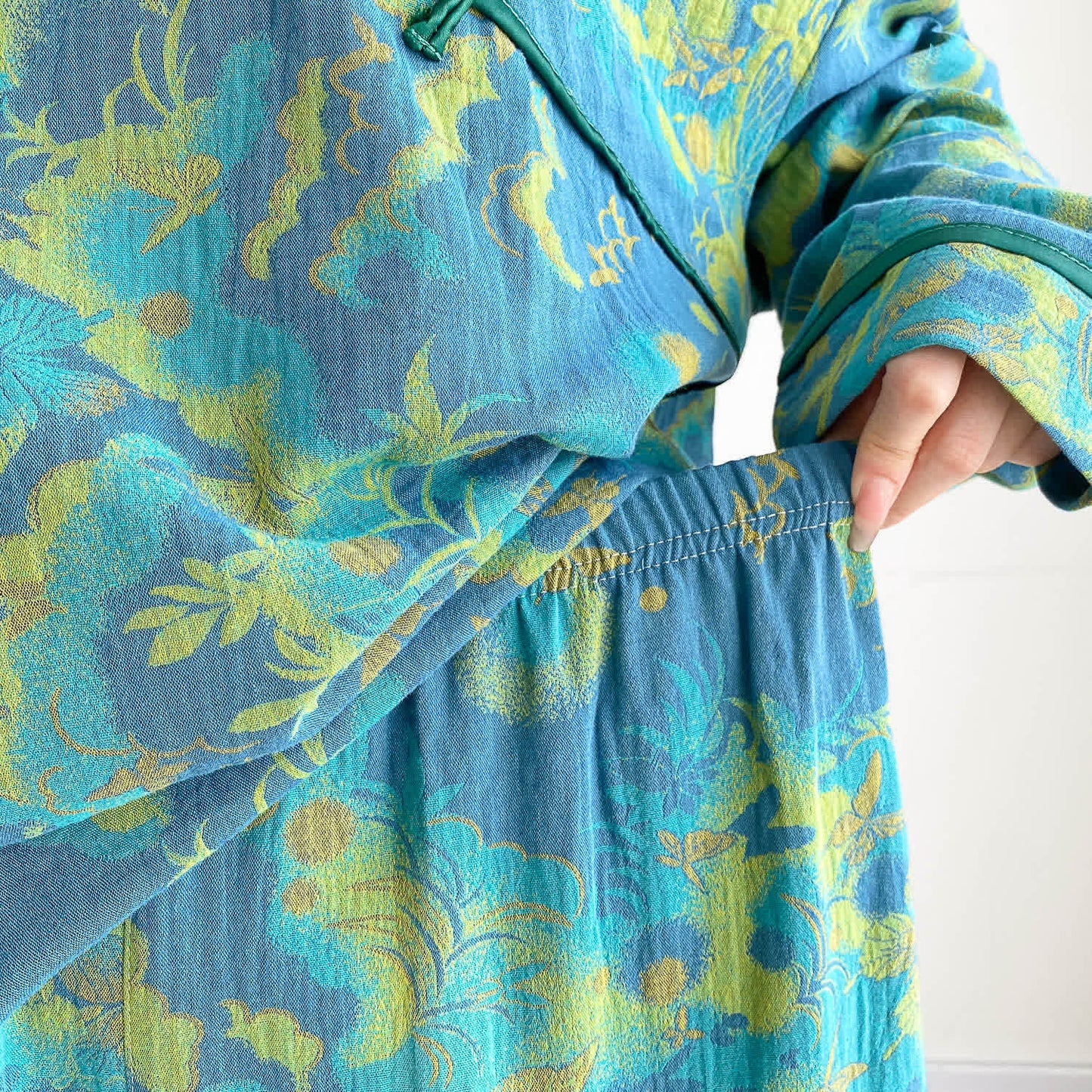 Plus-size Bright Cotton Gauze Pajama Set - image 4