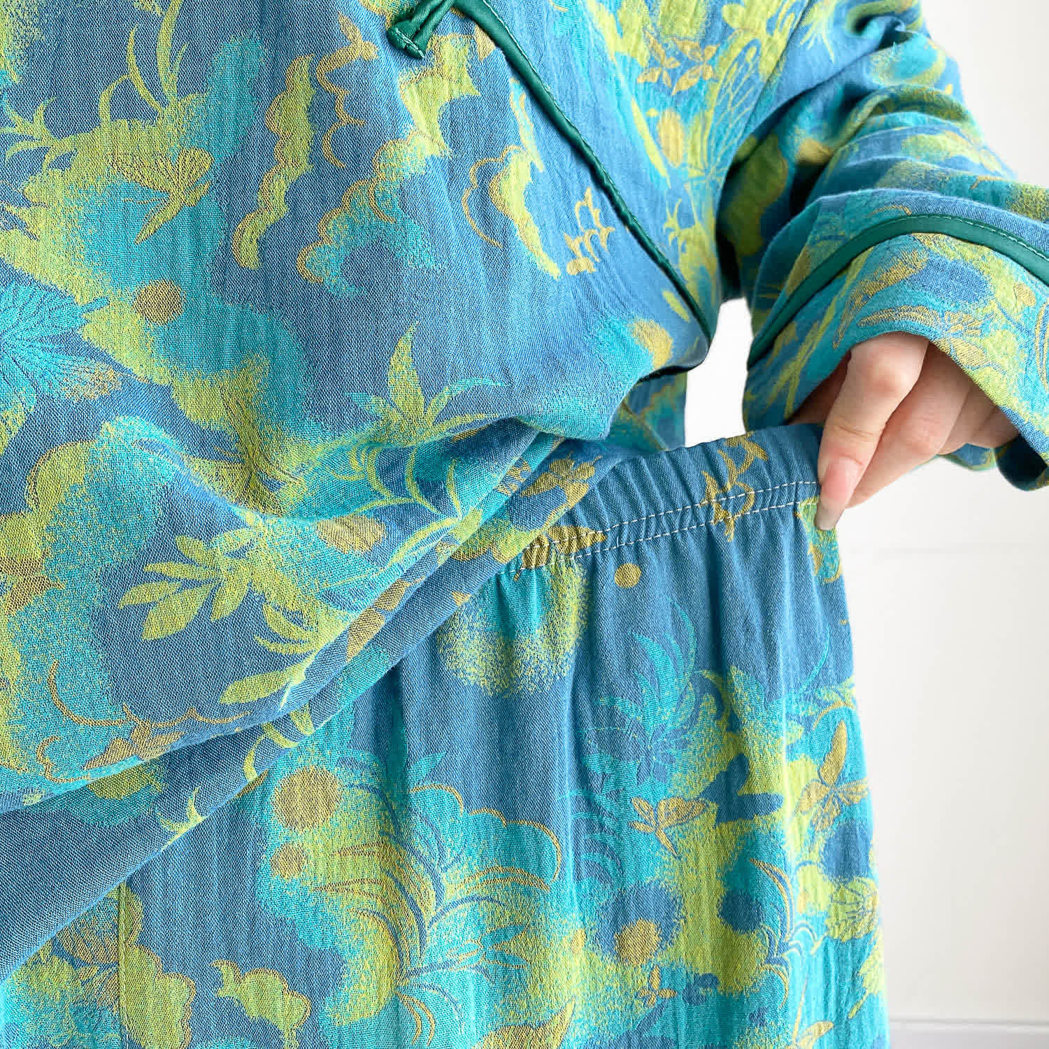Plus-size Bright Cotton Gauze Pajama Set - image 4
