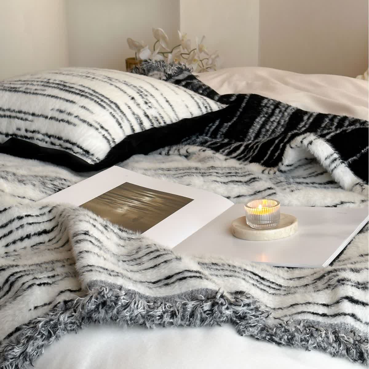 Faux Mink Reversible Throw Blanket - image 9