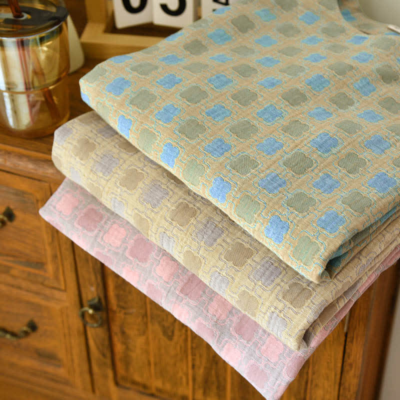 Pure Cotton Yarn-dyed Jacquard Nightdress - image 1