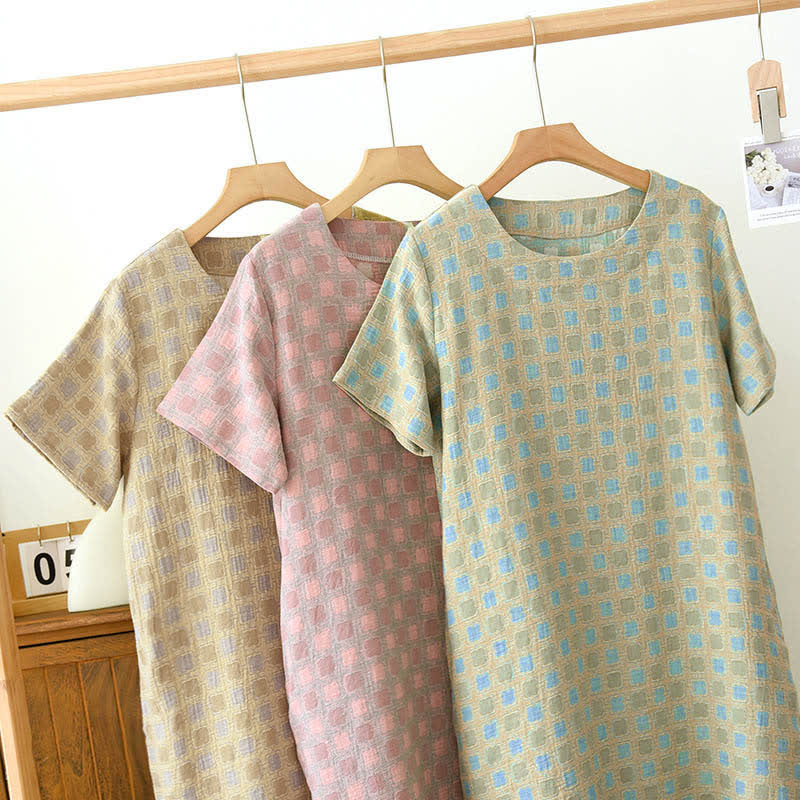 Pure Cotton Yarn-dyed Jacquard Nightdress - image 2