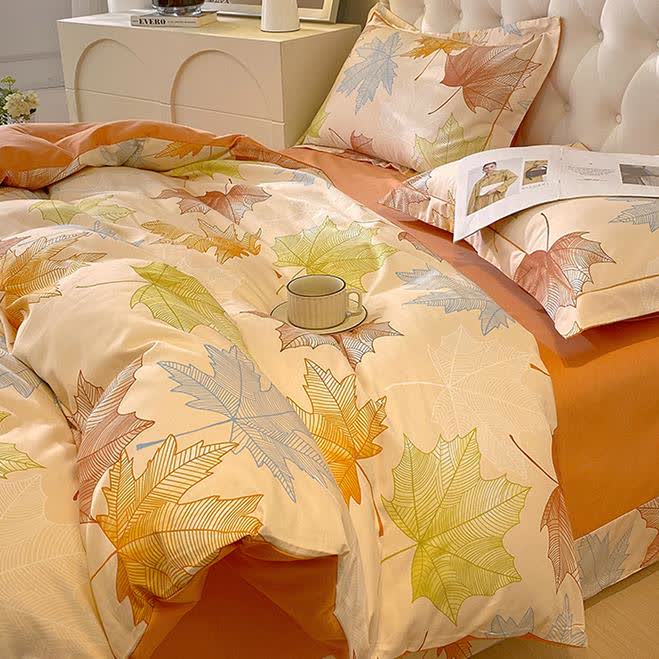 Maple Leaf Soft Brushed Cotton Bedding Set(4PCS) - image 5