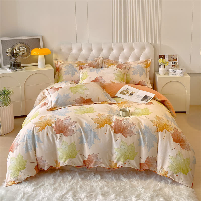 Maple Leaf Soft Brushed Cotton Bedding Set(4PCS) - image 1