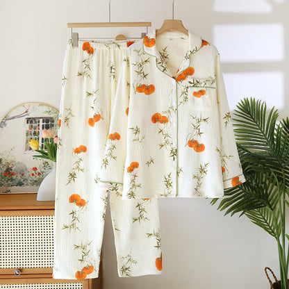 Cotton Gauze Rural Persimmon Loungewear Set - 2XL - image 0