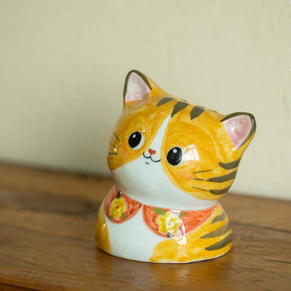 Cute Cat Creative Hand-painted Ceramic Vase - image 9