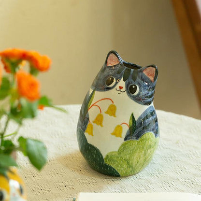 Cute Cat Creative Hand-painted Ceramic Vase - image 10