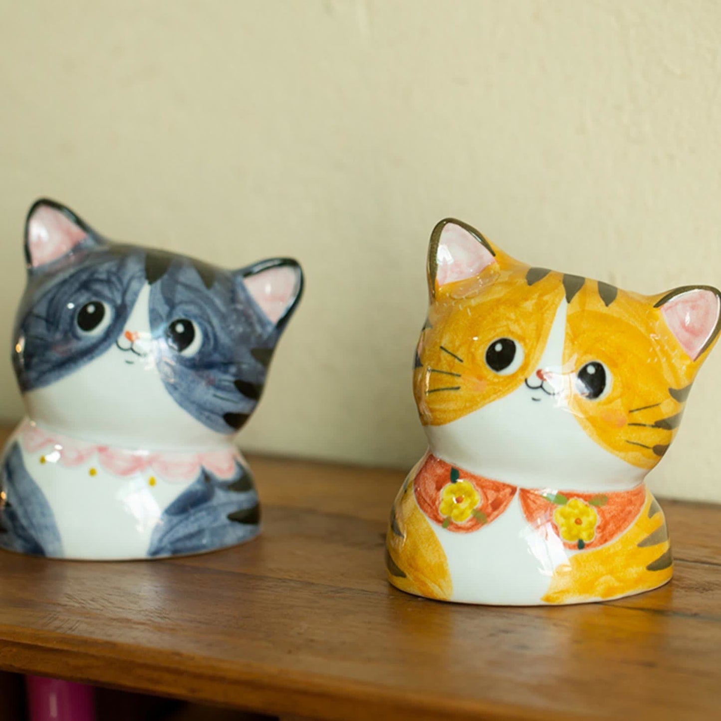 Cute Cat Creative Hand-painted Ceramic Vase - image 5