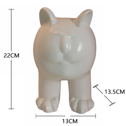 Cream Cat Ceramic Vase Ornament - A - image 5