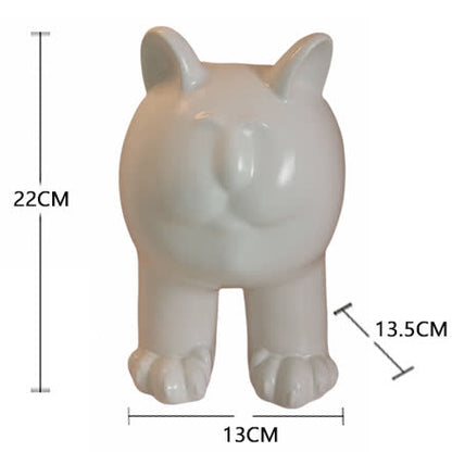 Cream Cat Ceramic Vase Ornament - A - image 5