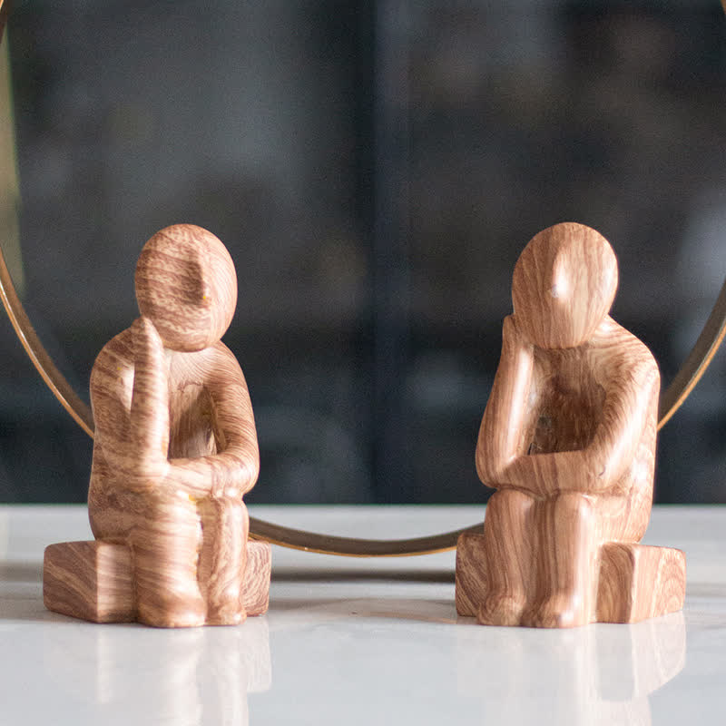 Creative Holding Chin Statue Home Decoration - 3.54"W x 3.54"L x 9.27" H - 2PCS - image 0