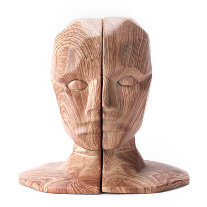 Human Head Sculpture Bookend Furniture Decoration - image 1