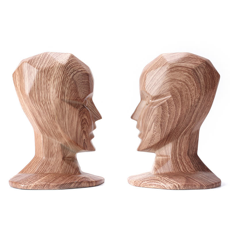 Human Head Sculpture Bookend Furniture Decoration - image 3