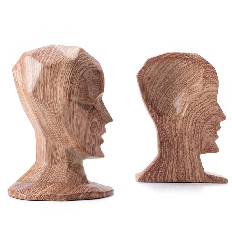 Human Head Sculpture Bookend Furniture Decoration - image 4