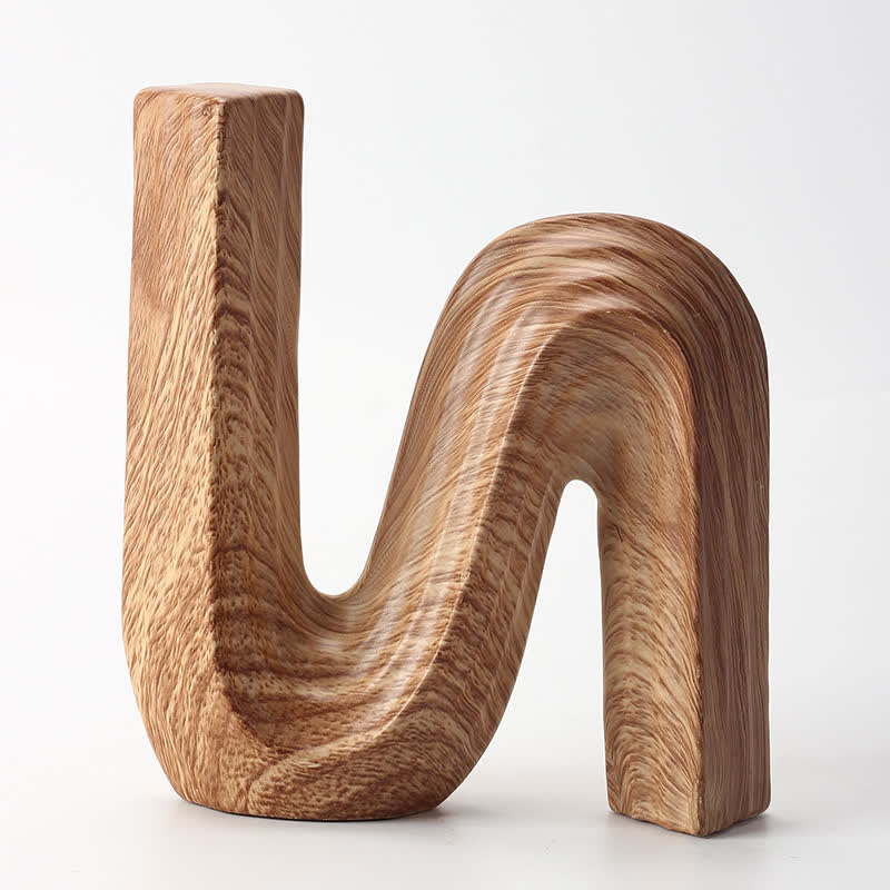 Minimalist Letter " N" Wood Grain Home Decoration - 1PC - 5.9"W  x 1.97"L x 6.7" H - image 3