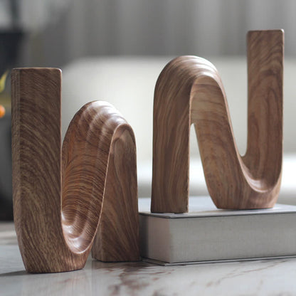 Minimalist Letter " N" Wood Grain Home Decoration - image 2