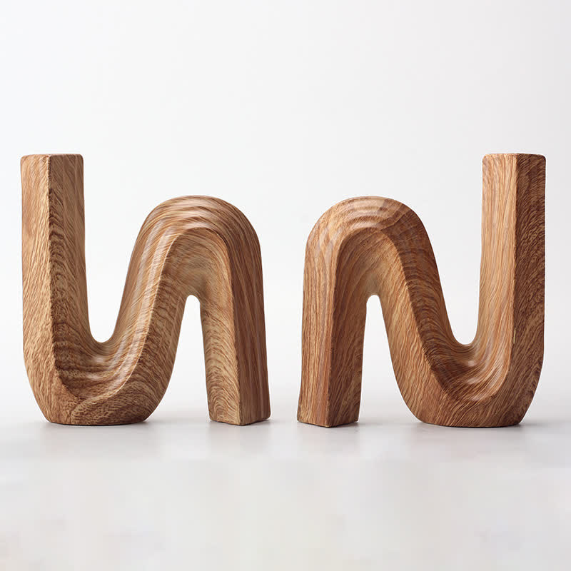 Minimalist Letter " N" Wood Grain Home Decoration - 2PCS - 5.9"W  x 1.97"L x 6.7" H - image 1
