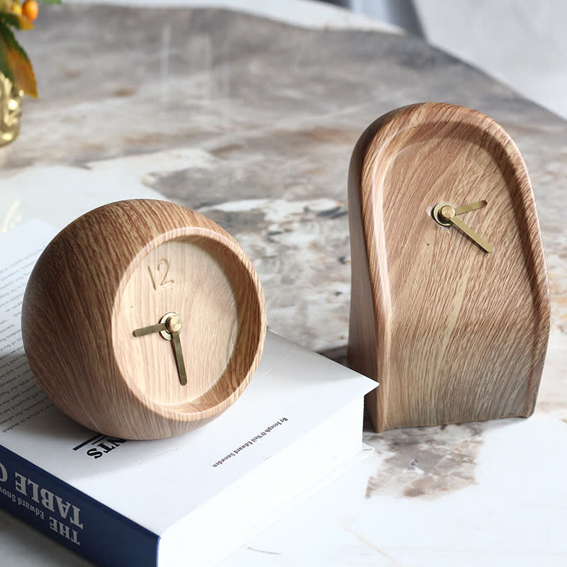 Creative Wood Grain Clock Ornament - image 1