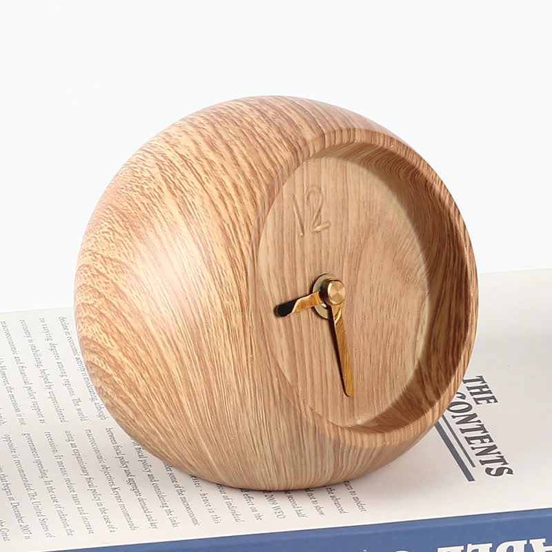 Creative Wood Grain Clock Ornament - A: 4.72"W x 4.92"L x 5.12"H  - image 2