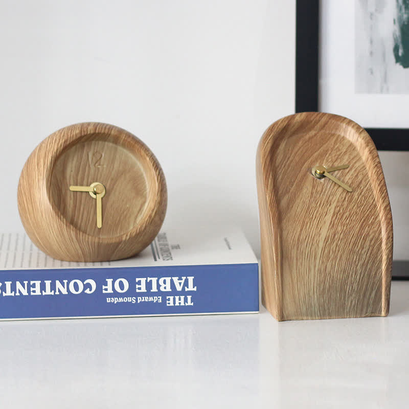 Creative Wood Grain Clock Ornament - image 0