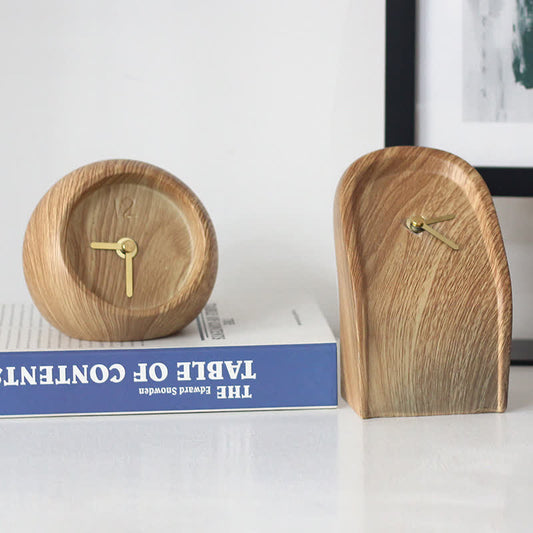 Creative Wood Grain Clock Ornament - image 0