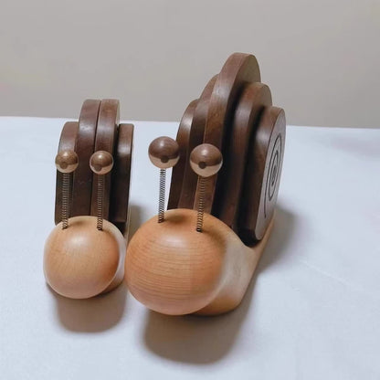 Solid Wood Creative Snail Shape Coaster - image 3