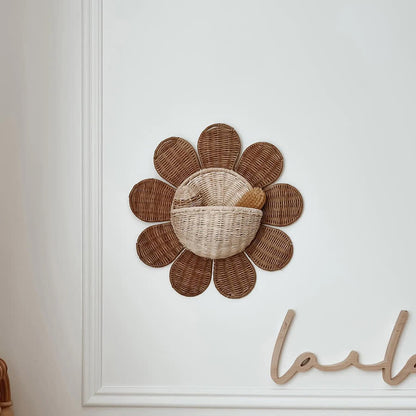 Rattan Woven Sunflower Wall Basket - 15.75'' H  - image 0