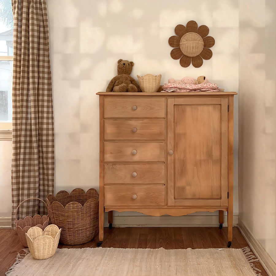 Rattan Woven Sunflower Wall Basket - image 2