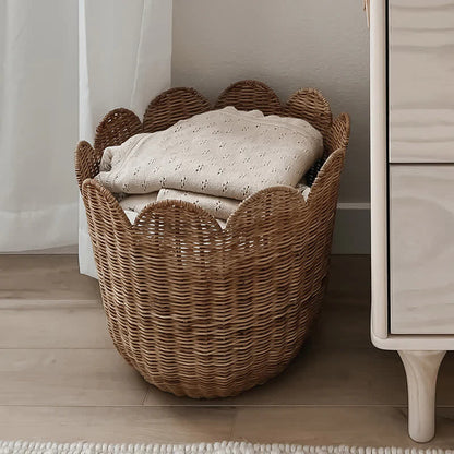 Simple Hand-woven Rattan Storage Basket - Coffee - 15.75'' H X 14.96'' W X 14.96'' L - image 3