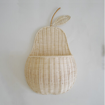 Rattan Woven Fruit Shaped Wall Basket - Off-white Pear - 12.2'' W X 19.69'' H - image 4