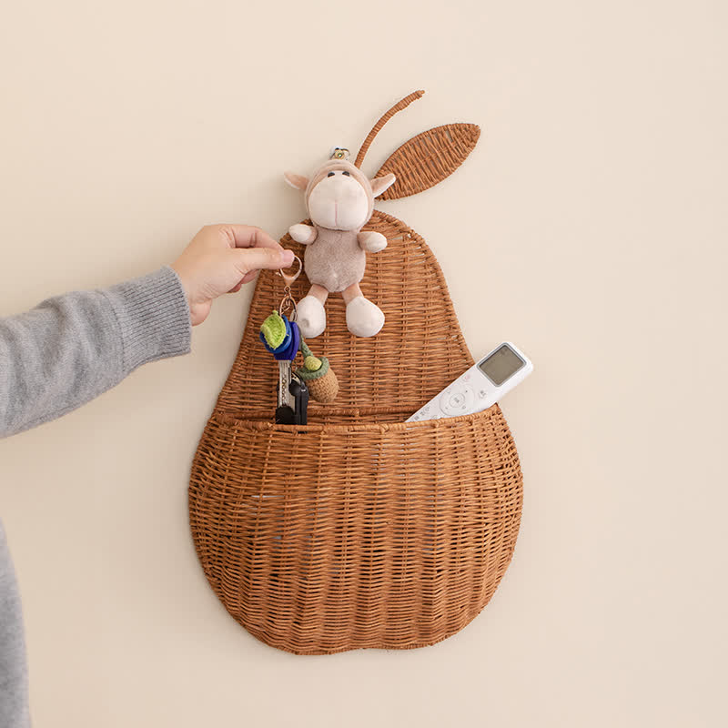 Rattan Woven Fruit Shaped Wall Basket - image 1