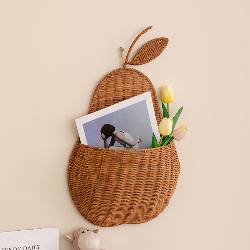 Rattan Woven Fruit Shaped Wall Basket - image 2