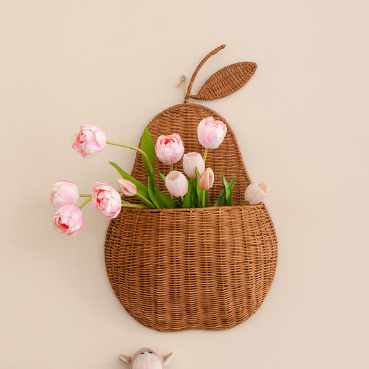 Rattan Woven Fruit Shaped Wall Basket - image 0