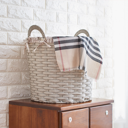 Simple Style Rattan Laundry Basket - Gray - 15.75'' H X 11.81'' W X 13.78'' D - image 2