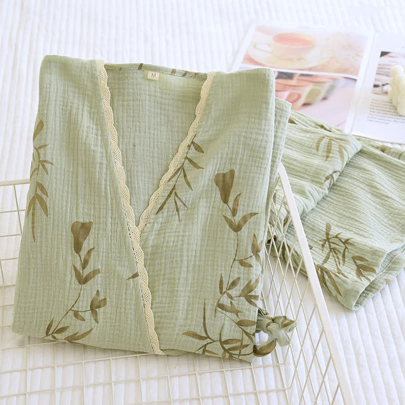 Cotton Gauze Rural Bamboo Nightwear Set - image 1