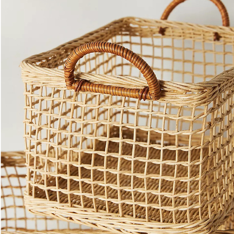  Rattan Woven Hollow Handle Storage Basket - image 3
