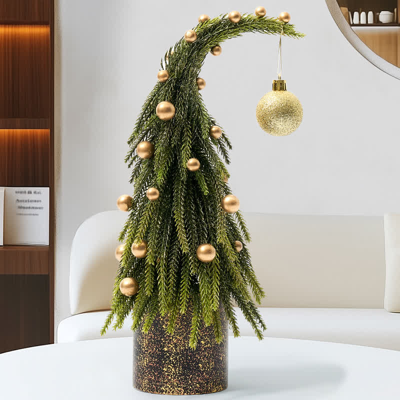 Christmas Tree Potted Home Decoration  - Green & Yellow - 2PCS - 5.91" x 11.8" - image 16