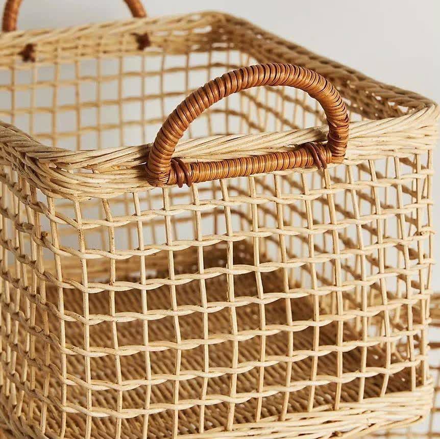  Rattan Woven Hollow Handle Storage Basket - image 4