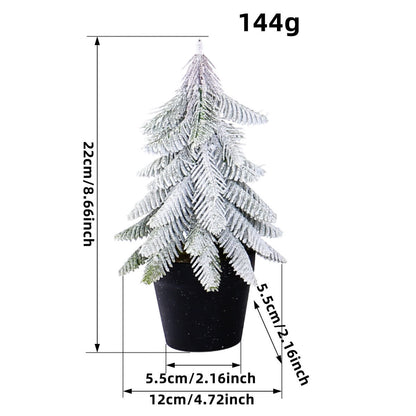 Snow Christmas Tree Potted Home Decoration  - 3PCS - 8.66"H - image 2