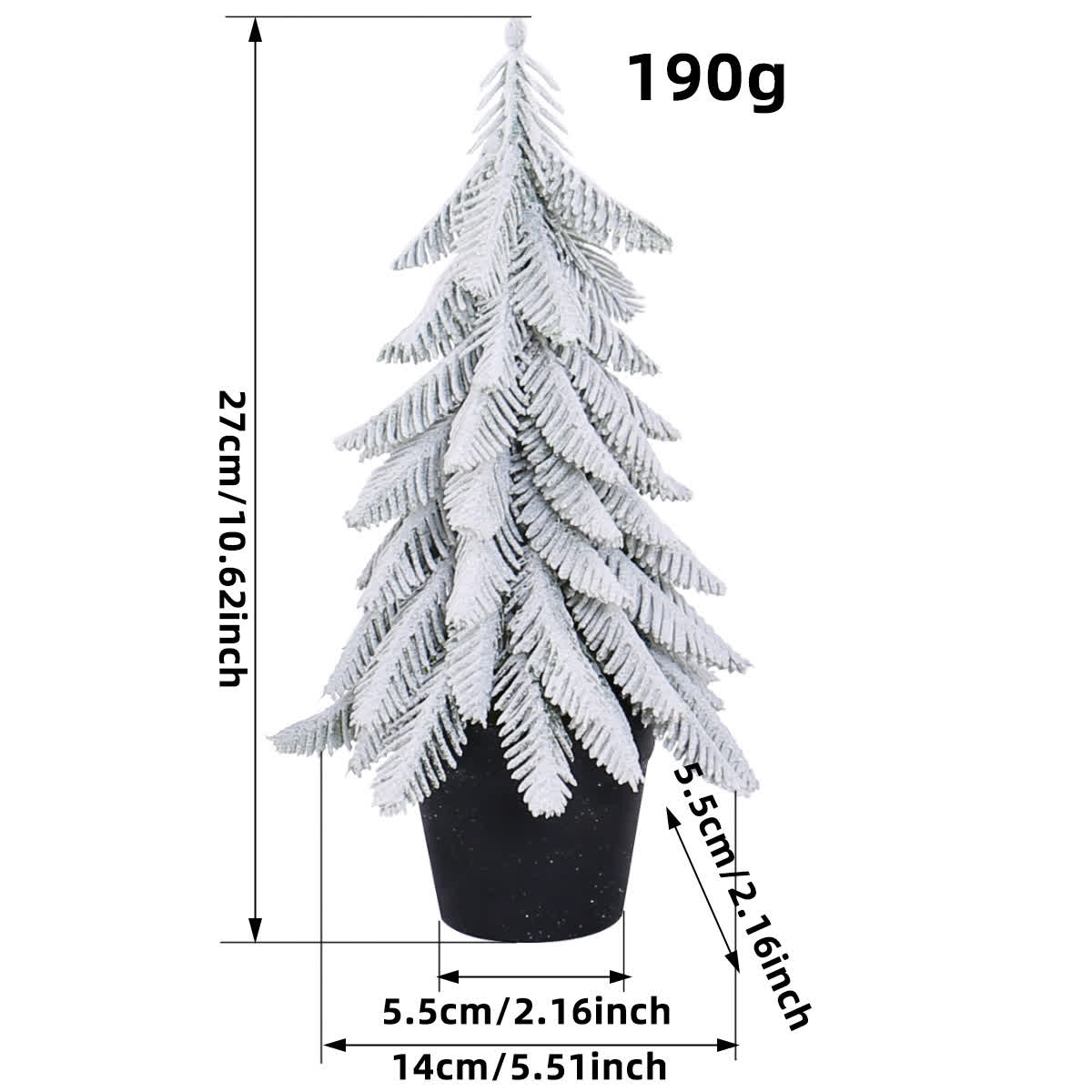 Snow Christmas Tree Potted Home Decoration  - 3PCS - 10.62"H - image 3