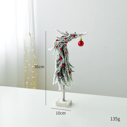 Crooked Neck Christmas Desktop Ornament - White & Red - 2PCS - 14.17"H - image 2