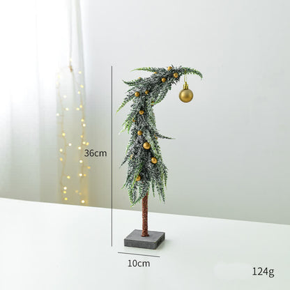 Crooked Neck Christmas Desktop Ornament - Green & Yellow - 2PCS - 14.17"H - image 5