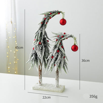 Crooked Neck Christmas Desktop Ornament - Double Trees - 2PCS - 17.72"H - image 8