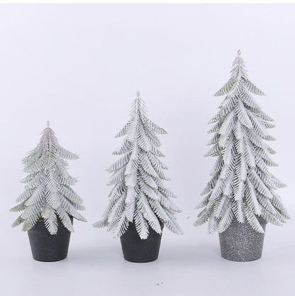Snow Christmas Tree Potted Home Decoration  - image 1