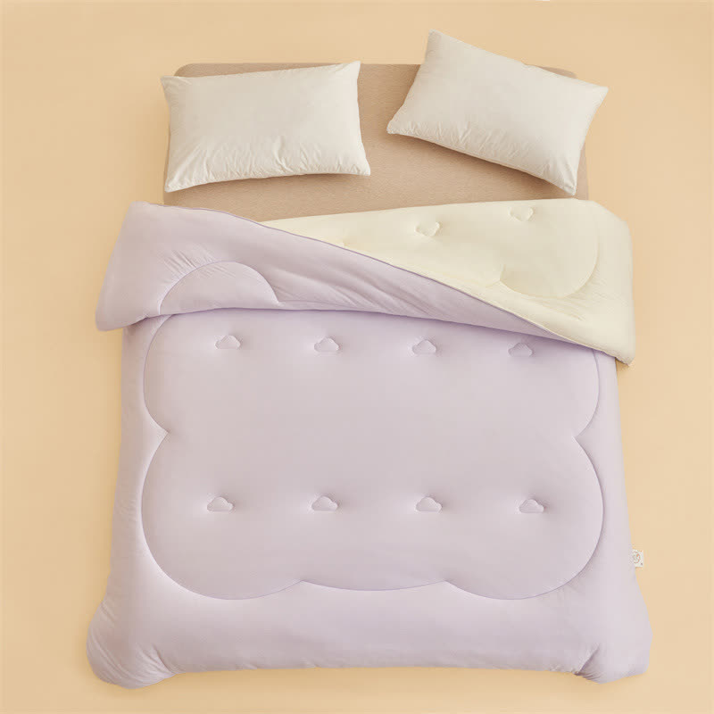 Simple Style Warm Fluffy Comforter - Light Purple - King - image 2