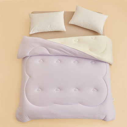 Simple Style Warm Fluffy Comforter - Light Purple - King - image 2