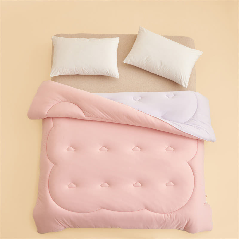 Simple Style Warm Fluffy Comforter - Pink - King - image 12