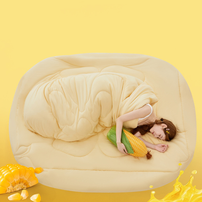 Solid Color Breathable Soft Comforter - Yellow - King - image 23